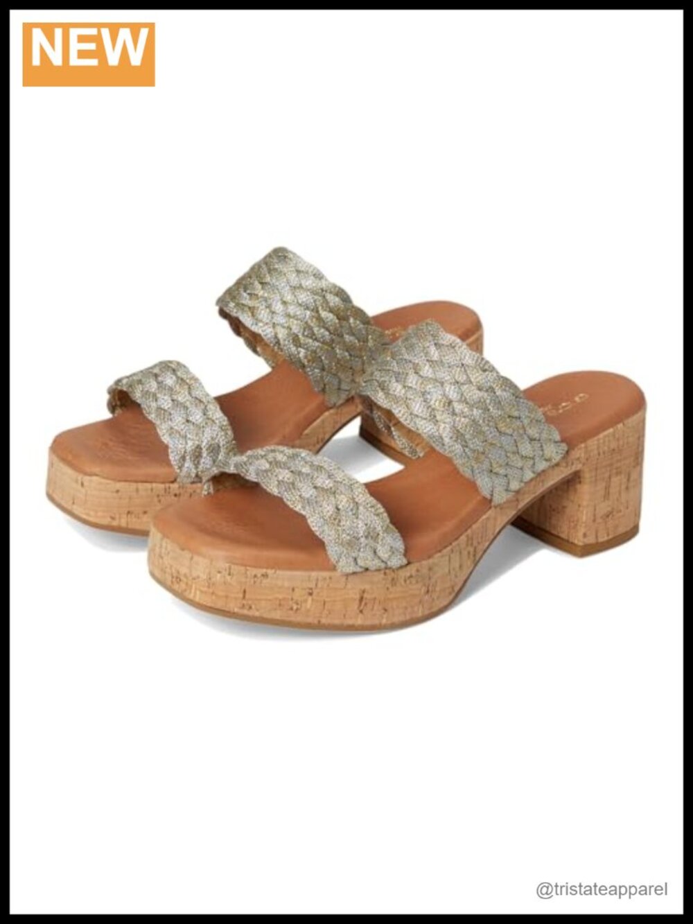 André Assous Cairo Platform Heeled Sandals Cork Leather